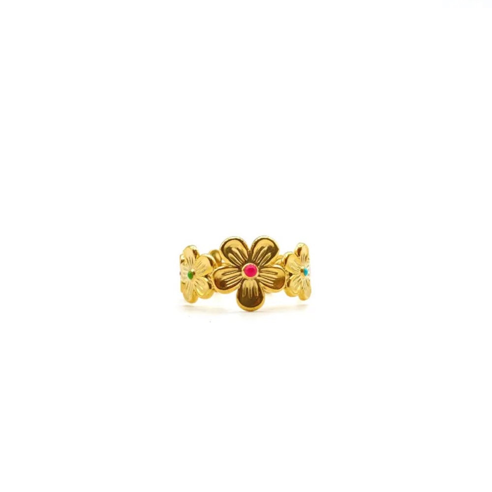 Multiple Color Enamel Flower Ring